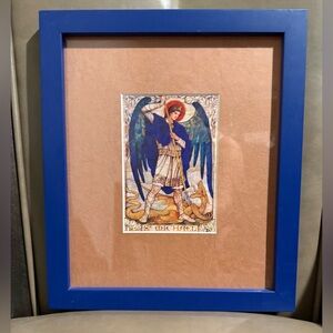 Blue Framed St. Michael Art Print